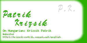 patrik krizsik business card